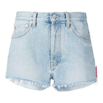 Szorty jeansowe z wypranym logo Off-White, wersja Ordinary, niebieskie