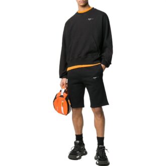 Szorty męskie Off-White z logo, jednokolorowe, wersja casualowa, czarne