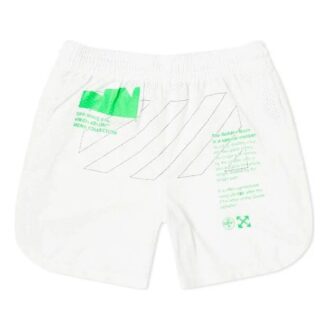 Szorty męskie Off-White z siateczki, białe