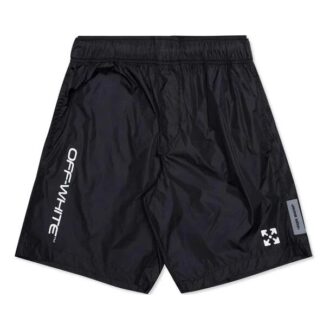 Szorty sportowe Off-White dla mężczyzn z logo w pasie, sygnowane przez VIRGIL ABLOH, granatowe