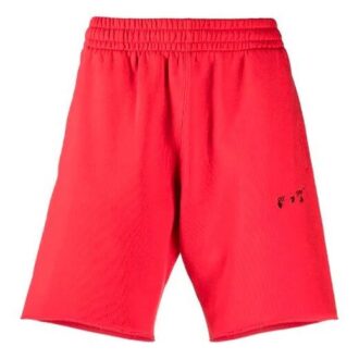 Szorty sportowe z haftowanym logo SS21, czerwone