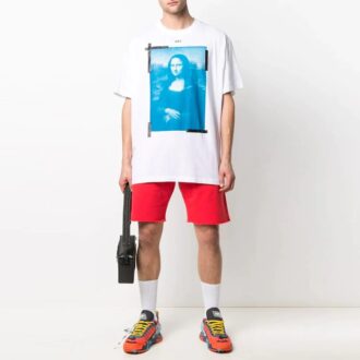 Szorty sportowe z haftowanym logo SS21, czerwone