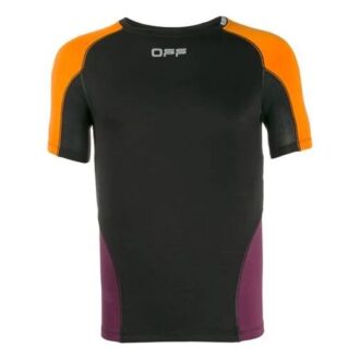 Szorty sportowe z krótkim rękawem w stylu colorblock, wersja slim fit, czarna