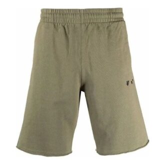 Szorty sportowe z logo w jednolitym kolorze z kolekcji SS21, kolor khaki