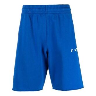 Szorty sportowe z nadrukiem logo, wersja slim fit, niebieskie